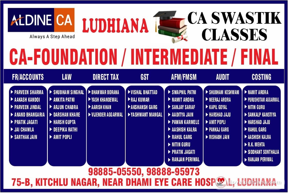 CA SWASTIK CLASSES LUDHIANA in Kitchlu Nagar
