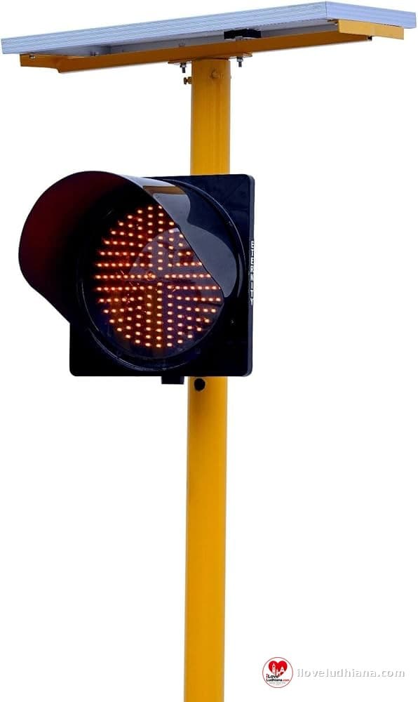 Solar Blinker with Pole and complete Installation