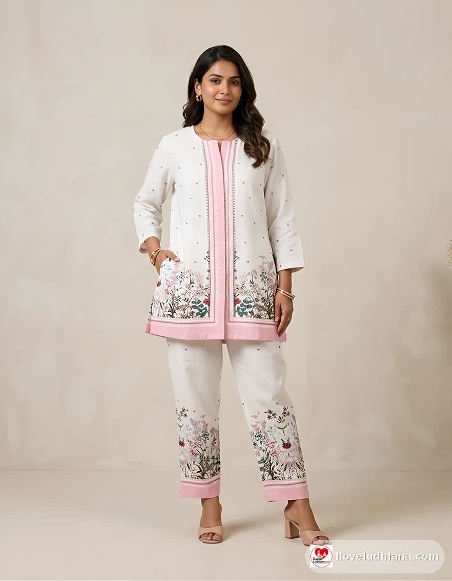 Unstitched Mul Cotton Ladies Coord Set Suit