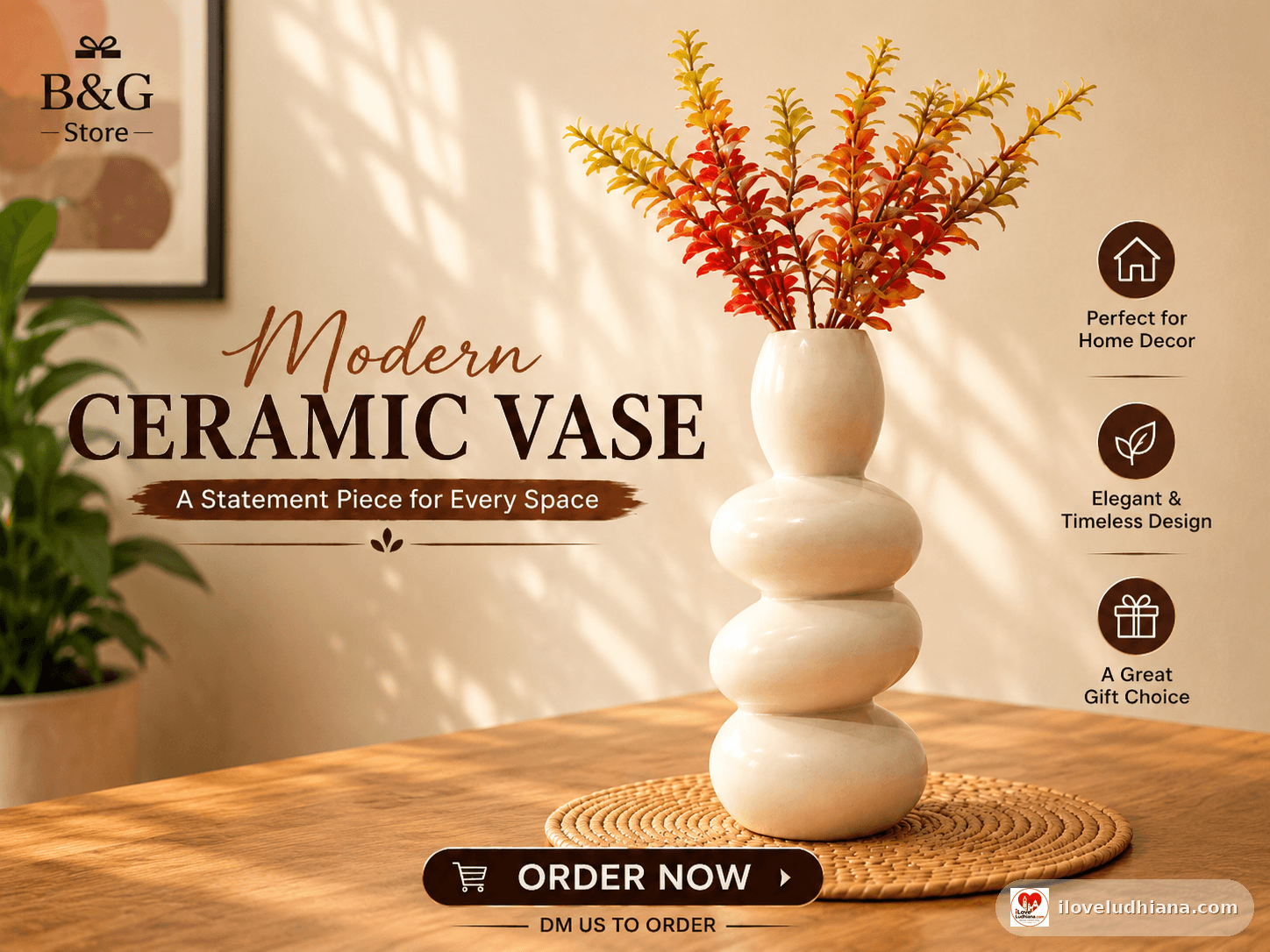 Modern Ceramic Stone Vase