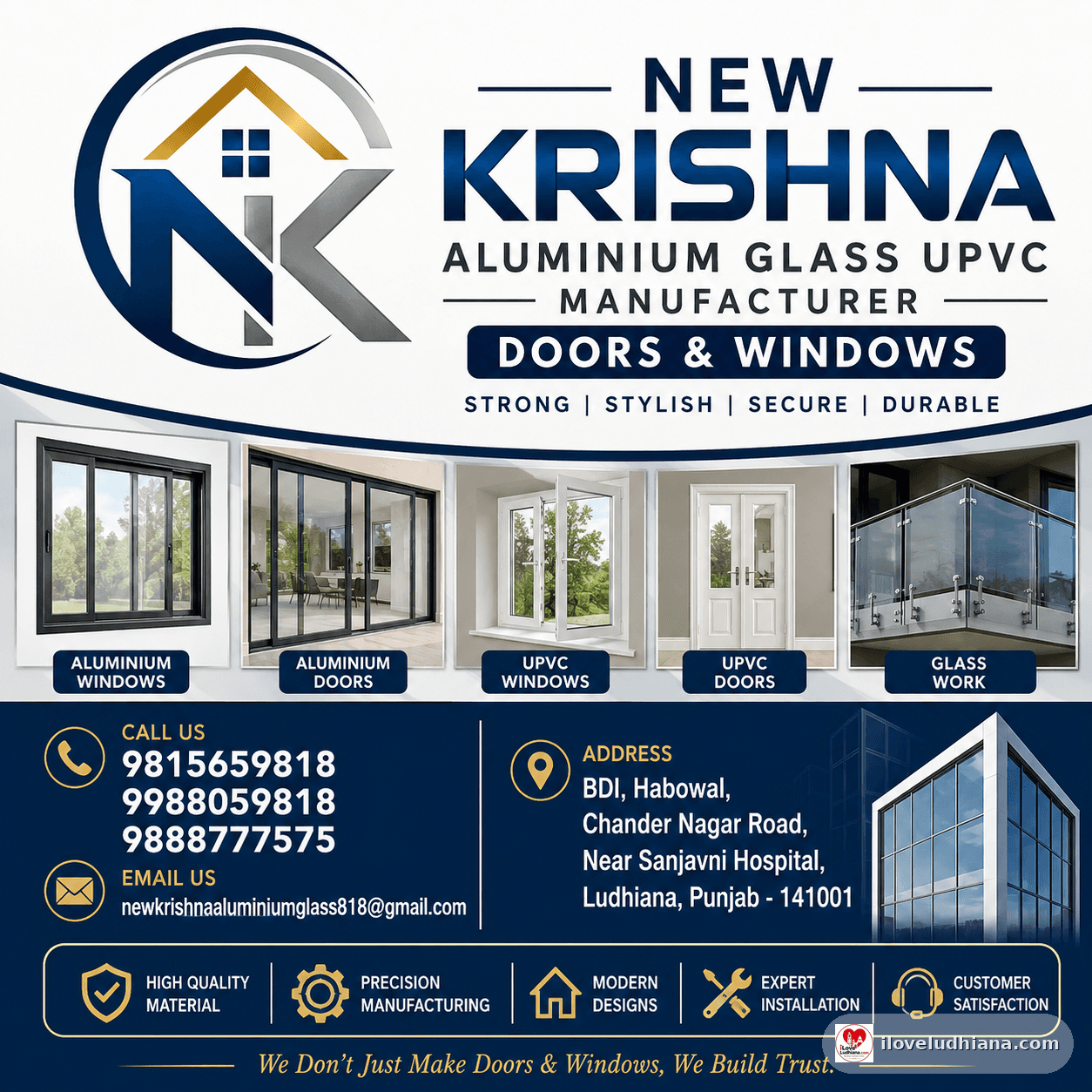 New krishna aluminium glass upvc window doors — photo 1