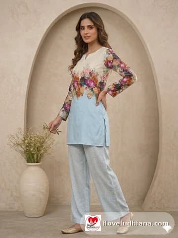 Unstitched Super Fine Cotton Co-ord sets suit