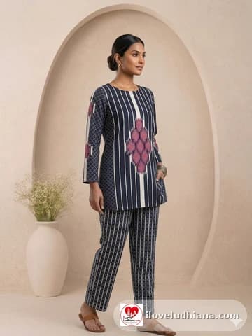 Unstitched Super Fine Cotton Co-ord sets suit
